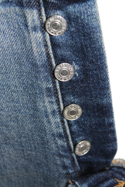 Re/Done Womens Cropped Straight Dark Blue Mid Rise Cotton Jeans Size 27