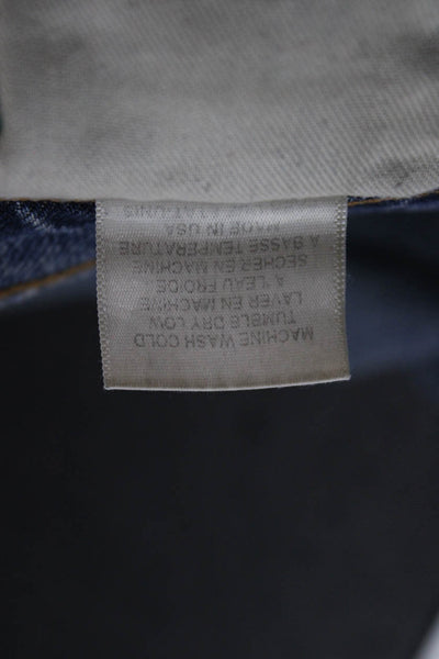 Re/Done Womens Cropped Straight Dark Blue Mid Rise Cotton Jeans Size 27