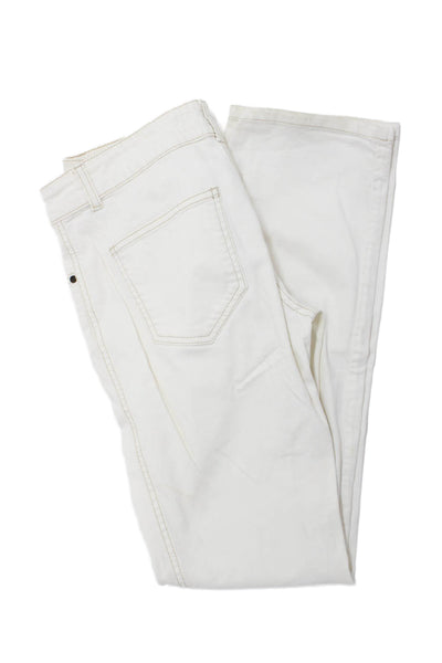 Stella McCartney Women Skinny Mid Rise White Jeans 97% Cotton Size 38