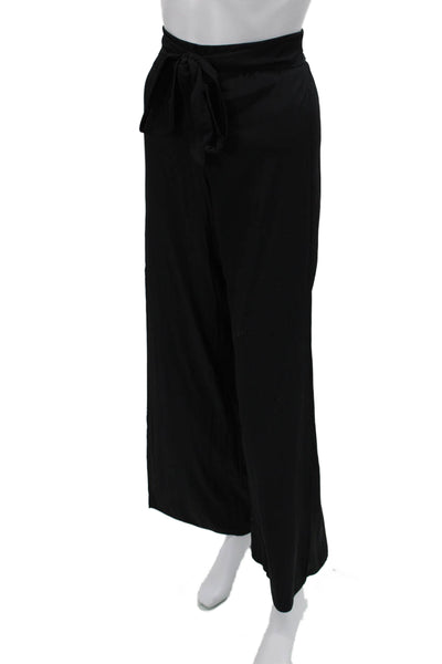 Lola & Sophie Womens Black Paperbag Dress Pants Drawstring Polyester Size M