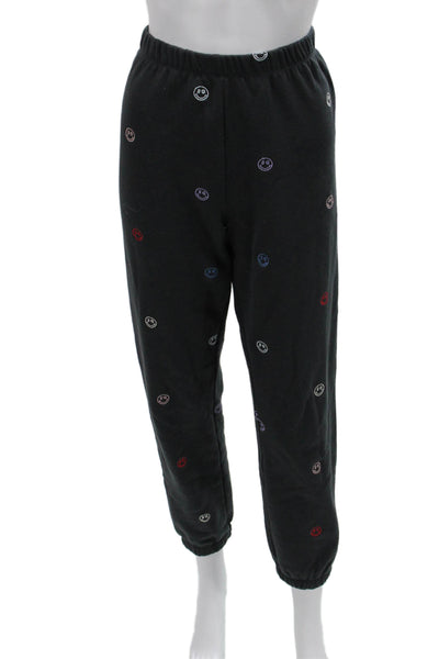 Spiritual Gangster Women Jogger Sweatpants Black Graphic Print Size S