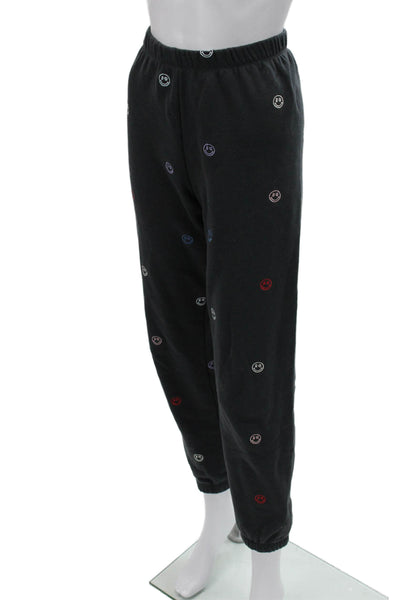 Spiritual Gangster Women Jogger Sweatpants Black Graphic Print Size S