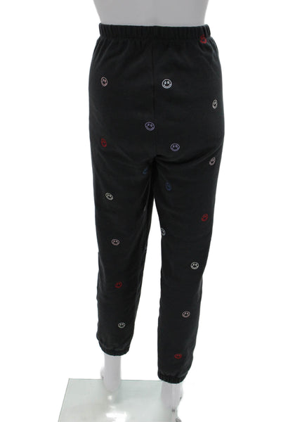 Spiritual Gangster Women Jogger Sweatpants Black Graphic Print Size S