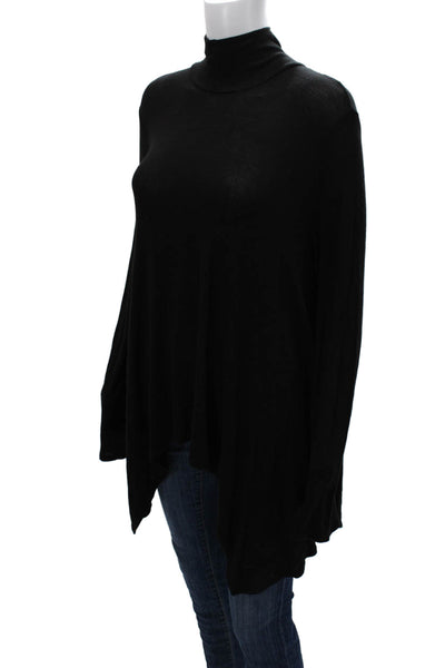 Three Dots Womens Pullover Sweater Black Mock Neck Long Sleeve Size XL