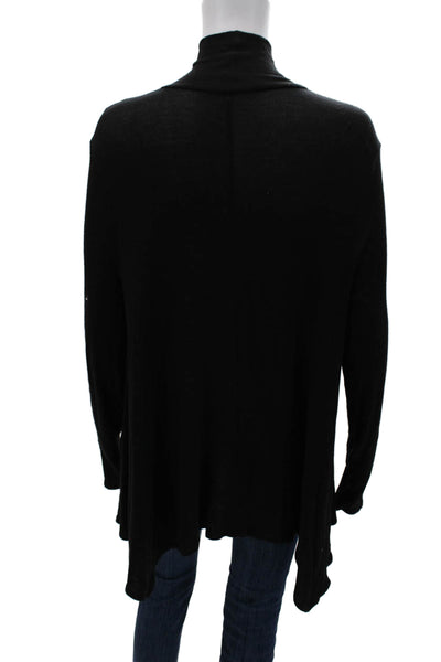 Three Dots Womens Pullover Sweater Black Mock Neck Long Sleeve Size XL