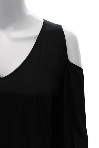 Lola & Sophie Womens Black V-Neck Long Sleeve Polyester Blouse Size XL