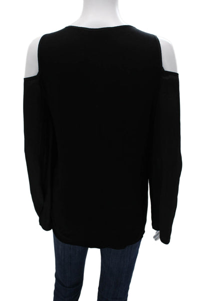 Lola & Sophie Womens Black V-Neck Long Sleeve Polyester Blouse Size XL