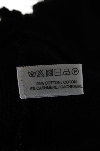 Lisa Todd Women Black Pullover Crewneck Longsleeve Cotton Cashmere Size L
