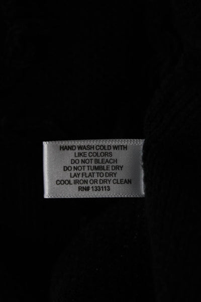 Lisa Todd Women Black Pullover Crewneck Longsleeve Cotton Cashmere Size L