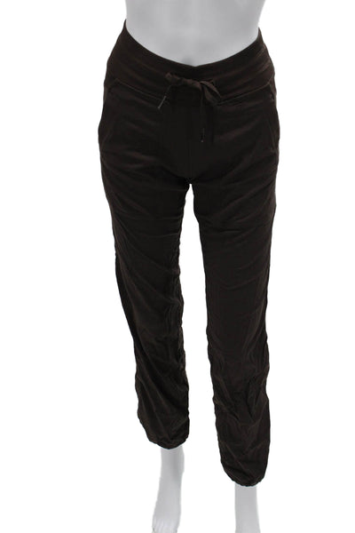 Lululemon Women Jogger Pants Brown Drawstring Windbreaker 28 Inseam Size 0