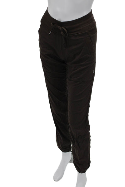 Lululemon Women Jogger Pants Brown Drawstring Windbreaker 28 Inseam Size 0