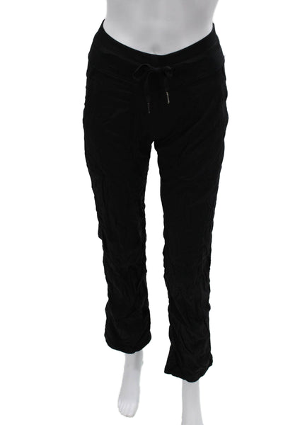 Lululemon Womens Black Jogger Pants Polyester Blend Drawstring Size 0
