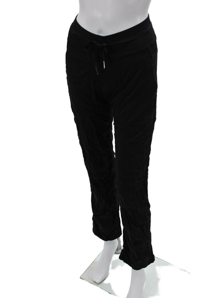 Lululemon Womens Black Jogger Pants Polyester Blend Drawstring Size 0