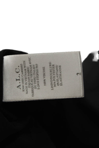 A.L.C. Womens Sleeveless Zip Viscose Top Black Size 2