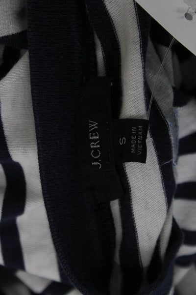 J Crew Womens Striped Dark Blue Crewneck Long Sleeve Tee Size M