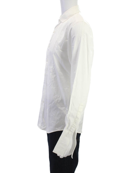J Crew Mens Point Collar White Cotton Long Sleeve Dress Top Shirt Size M