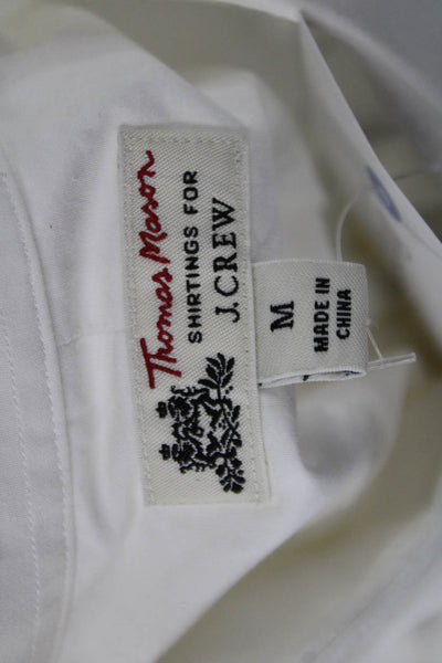 J Crew Mens Point Collar White Cotton Long Sleeve Dress Top Shirt Size M