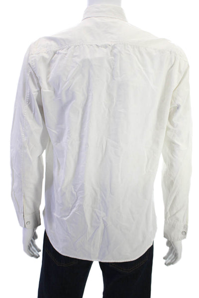 Rag & Bone Mens Button-Down Long Sleeve Collared White Cotton Shirt Size M