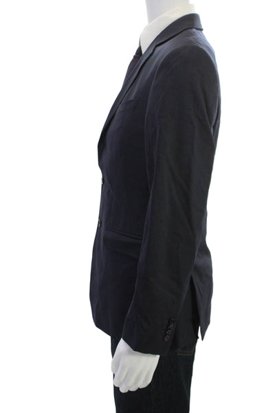 Banana Republic Mens Dark Blue Wool Blazer Collared Button Long Sleeve Size 40