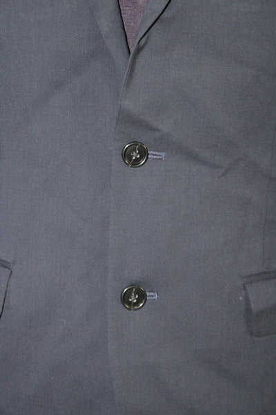 Banana Republic Mens Dark Blue Wool Blazer Collared Button Long Sleeve Size 40
