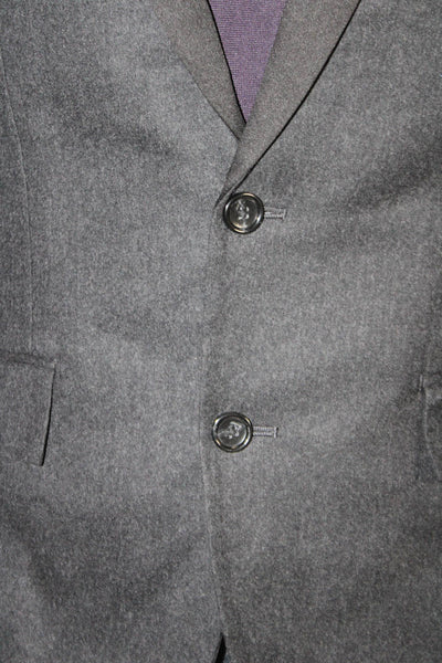 J Crew Mens Black Wool Blazer Collared Button Long Sleeve Classic Size 36