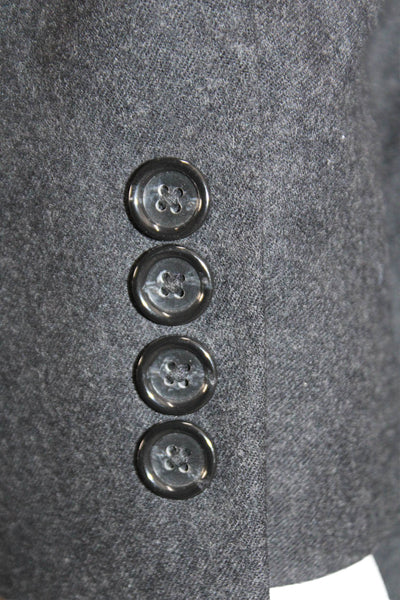 J Crew Mens Black Wool Blazer Collared Button Long Sleeve Classic Size 36