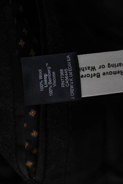 J Crew Mens Black Wool Blazer Collared Button Long Sleeve Classic Size 36
