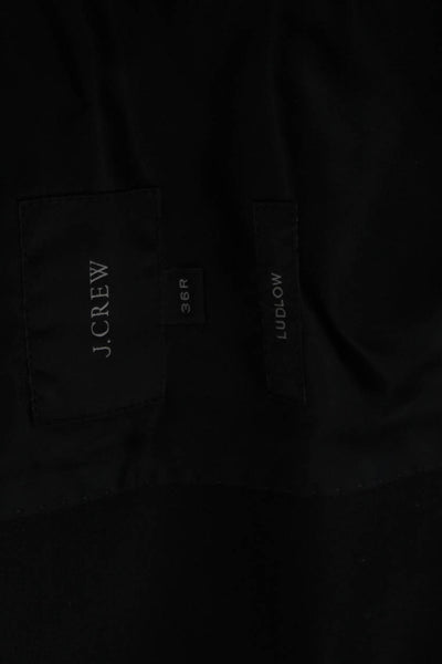 J Crew Mens Black Wool Blazer Collared Button Long Sleeve Classic Size 36