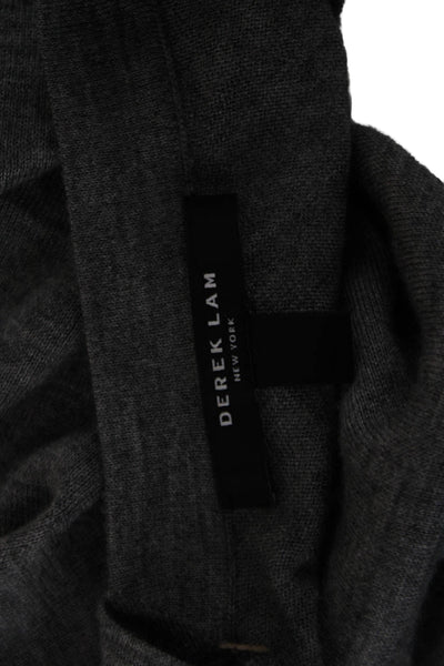 Derek Lam Women V-Neck 3/4 Sleeve Cashmere Silk Pullover Sweater Gray Size XS