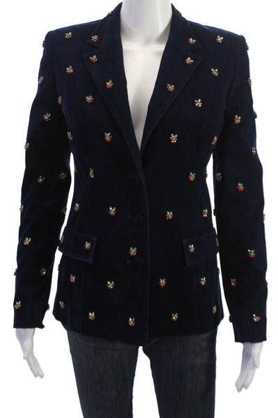 Danarys New York Womens Dark Blue Button Blazer Size 2