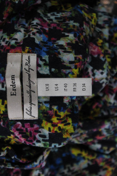 Erdem Womens A-Line Fit and Flare Black Sleeveless Dress Size 4