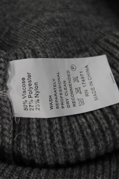 Avantlook Women Collared Argyle Pullover Linen Sweater Gray Long Sleeve Size L