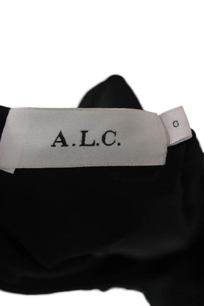 A.L.C. Womens Sheath Mini Dress Black Long Sleeve Knee Length Size 0