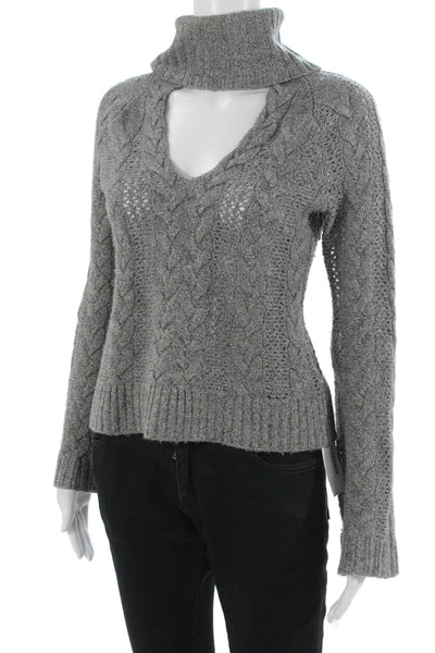 Intermix Womens Gray V Neck Wool Cashmere Pullover Long Sleeve Size 0P