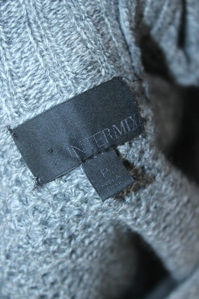 Intermix Womens Gray V Neck Wool Cashmere Pullover Long Sleeve Size 0P