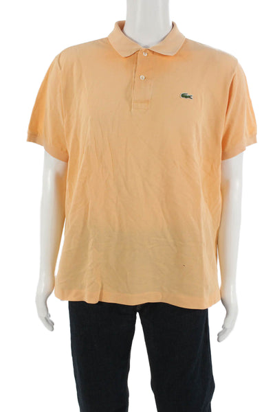 Lacoste Mens Short Sleeves Polo Shirt Mango Orange Cotton Size 7