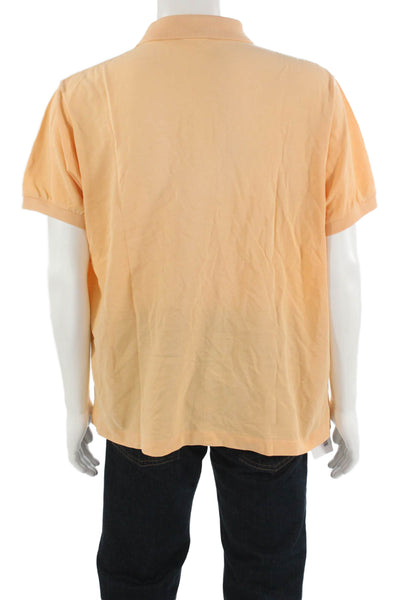 Lacoste Mens Short Sleeves Polo Shirt Mango Orange Cotton Size 7