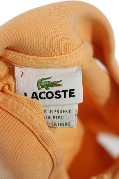 Lacoste Mens Short Sleeves Polo Shirt Mango Orange Cotton Size 7