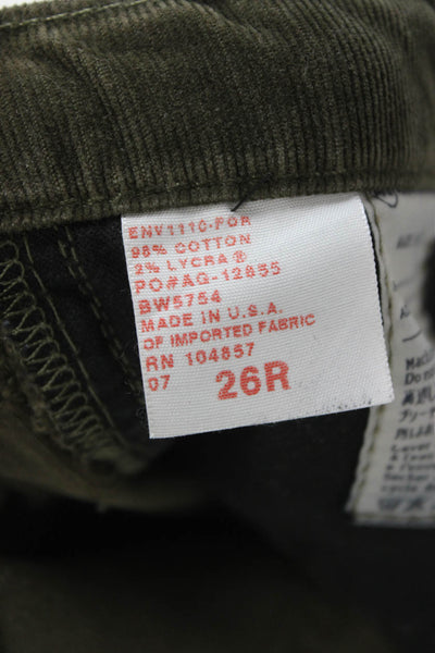 AG Adriano Goldschmied Womens High Rise Green Jeans Size 26