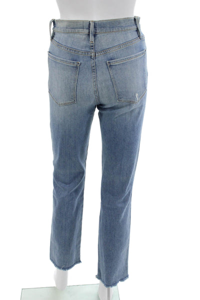 Frame Denim Womens Cropped Straight Light Blue Jeans Size 26