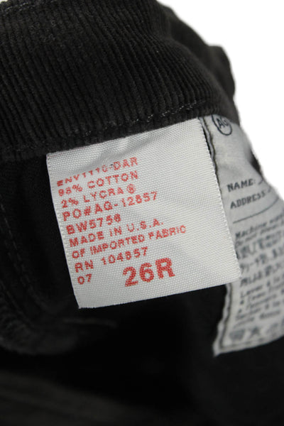 AG Adriano Goldschmied Womens Cropped Pants Black High Rise Size 26