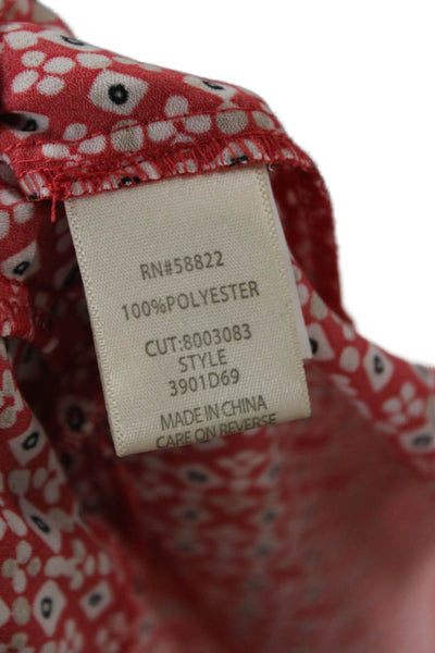 Max Studio Women Shirt Dress Maxi Red Collared 3/4 Sleeve Button Size XS