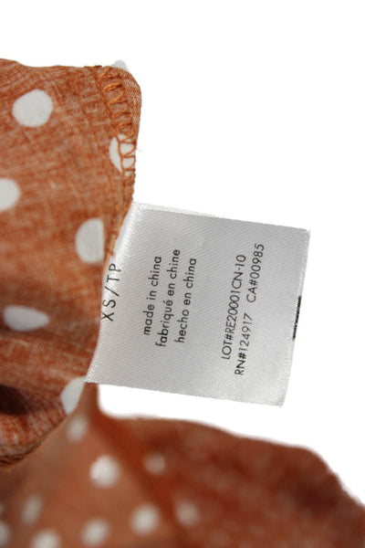 We Wore What Women Shirt Dress Brown Polka Dot Short Sleeve Size XS