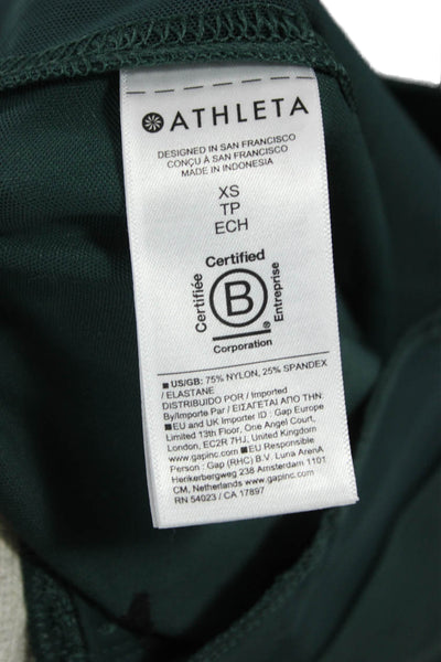 Athleta Womens Green Zip Sweatpants Size XS Petite