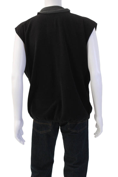 The North Face Mens Sleeveless Zip Vest Black Polyester High Neck Size 2XL