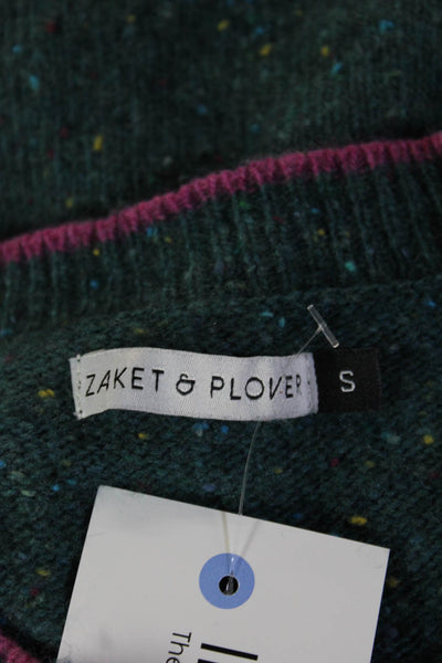 Zaket & Plover Womens Pullover Sweater Green Polyester Blend Bohemian Size S