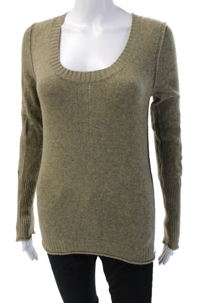 Calypso Saint Barth Womens Cashmere Pullover Army Green Sweater Size S