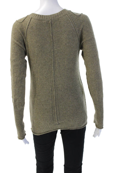 Calypso Saint Barth Womens Cashmere Pullover Army Green Sweater Size S
