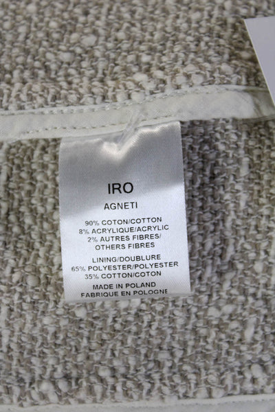 IRO Womens Blazer Beige Long Sleeve Round Neck Zip Closure Size 2