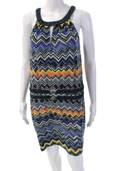 BCBGMAXAZRIA Womens Blouson Tank Dress Black Aztec Size S